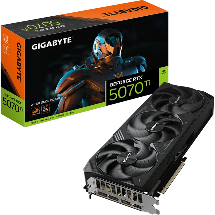 Видеокарта GIGABYTE GeForce RTX 5070 Ti WINDFORCE OC SFF 16GB (3x) 00502