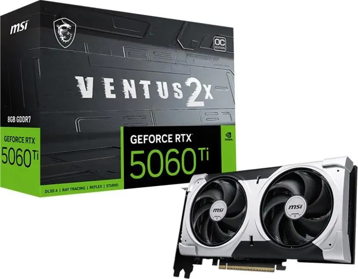 Видеокарта MSI GeForce RTX 5060 Ti VENTUS OC PLUS 8GB (2x) 00547