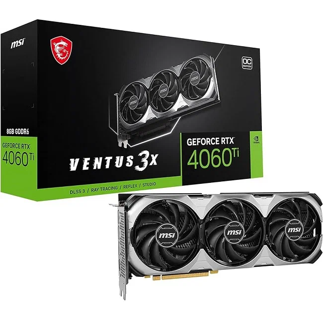 Видеокарта MSI GeForce RTX 4060 Ti VENTUS BLACK OC 8GB (3x) 00397