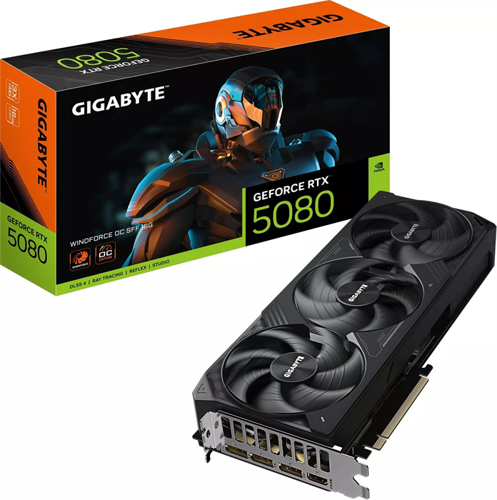 Видеокарта GIGABYTE GeForce RTX 5080 WINDFORCE OC SFF 16GB (3x) 00511