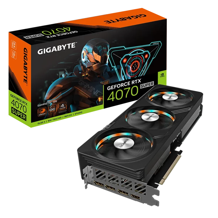Видеокарта GIGABYTE GeForce RTX 4070 SUPER GAMING OC 12GB (3x) 00089