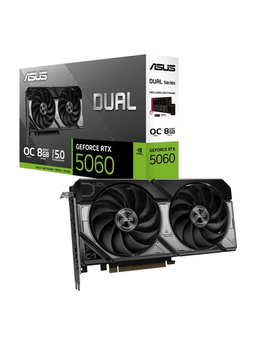 Видеокарта ASUS GeForce RTX 5060 Dual OC Edition 8GB (2x) 00625